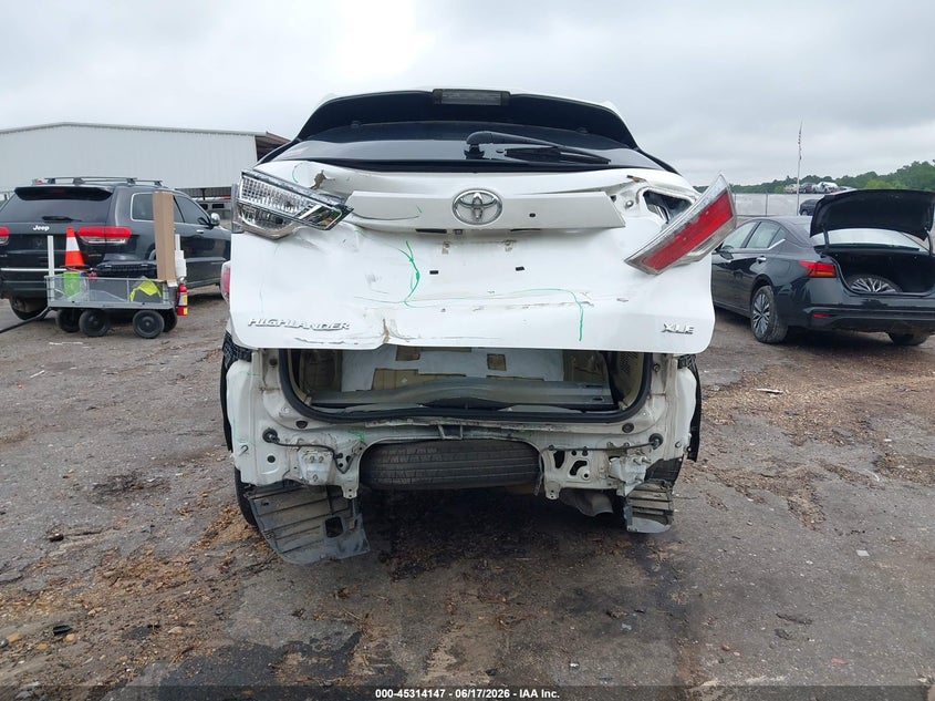 2016 Toyota Highlander VIN 5TDKKRFH8GS171574 IAAI salvage auction — REAR END, Salvage (Mississippi), sold $25 on 2026-07-29 (photo 6)