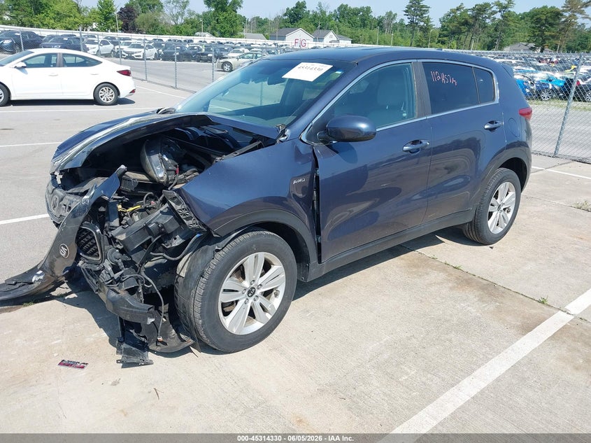 2017 Kia Sportage VIN KNDPMCAC9H7291243 IAAI salvage auction — FRONT END, Salvage Title, sold $675 on 2026-08-01 (photo 2)