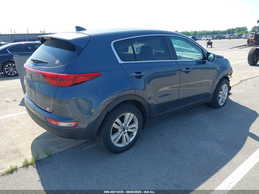 2017 Kia Sportage VIN KNDPMCAC9H7291243 IAAI salvage auction — FRONT END, Salvage Title, sold $675 on 2026-08-01 (photo 4)