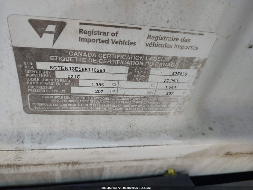 2008 Hummer H3 VIN 5GTEN13E588110293 IAAI salvage auction — LEFT REAR, Clear (Michigan), sold $725 on 2026-07-30 (photo 9)