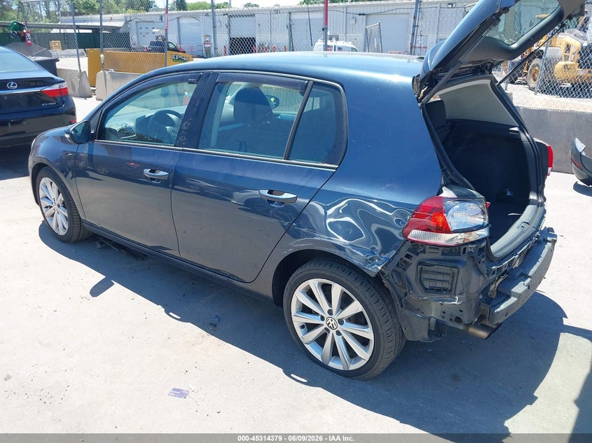 2013 Volkswagen Golf VIN WVWDM7AJ8DW029321 IAAI salvage auction — REAR END, Salvage Title, sold $875 on 2026-07-07 (photo 3)