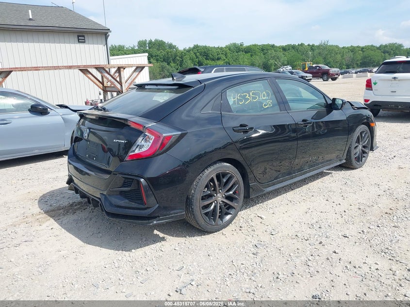 2021 Honda Civic VIN SHHFK7H4XMU203102 IAAI salvage auction — FRONT END, Salvage Title, sold $4,450 on 2026-07-15 (photo 4)