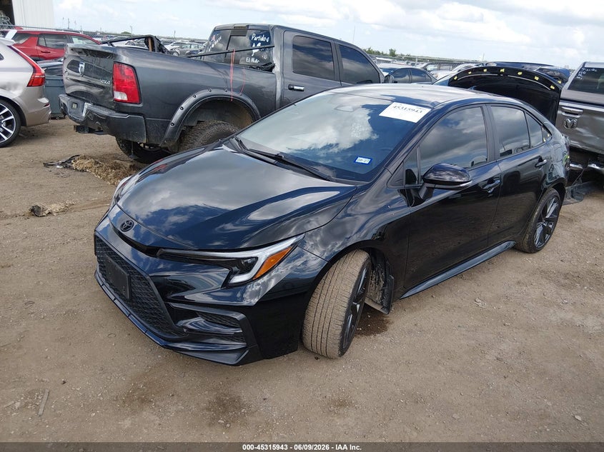 2025 Toyota Corolla VIN 5YFS4MCE3SP247372 IAAI salvage auction — FRONT & REAR, Original (Texas), sold $6,300 on 2026-07-30 (photo 2)