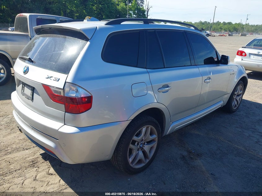2007 BMW X3 VIN WBXPC93467WJ01353 IAAI salvage auction — ROOF, Salvage - Greater Than 75% (Maryland), sold $175 on 2026-07-22 (photo 4)