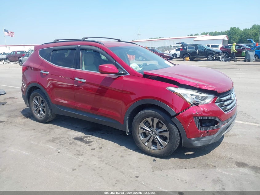 2015 Hyundai Santa fe VIN 5XYZU3LB4FG250323 IAAI salvage auction — FRONT END, Salvage (North Carolina), sold $2,100 on 2026-07-15 (photo 1)