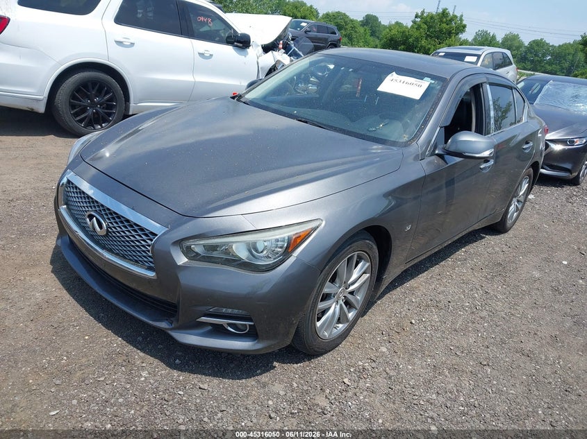 2015 Infiniti Q50 VIN JN1BV7AR7FM412663 IAAI salvage auction — FRONT END, Salvage Title, sold $75 on 2026-07-21 (photo 2)