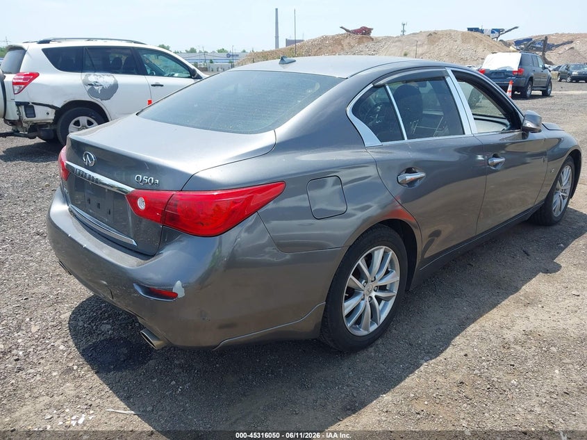 2015 Infiniti Q50 VIN JN1BV7AR7FM412663 IAAI salvage auction — FRONT END, Salvage Title, sold $75 on 2026-07-21 (photo 4)