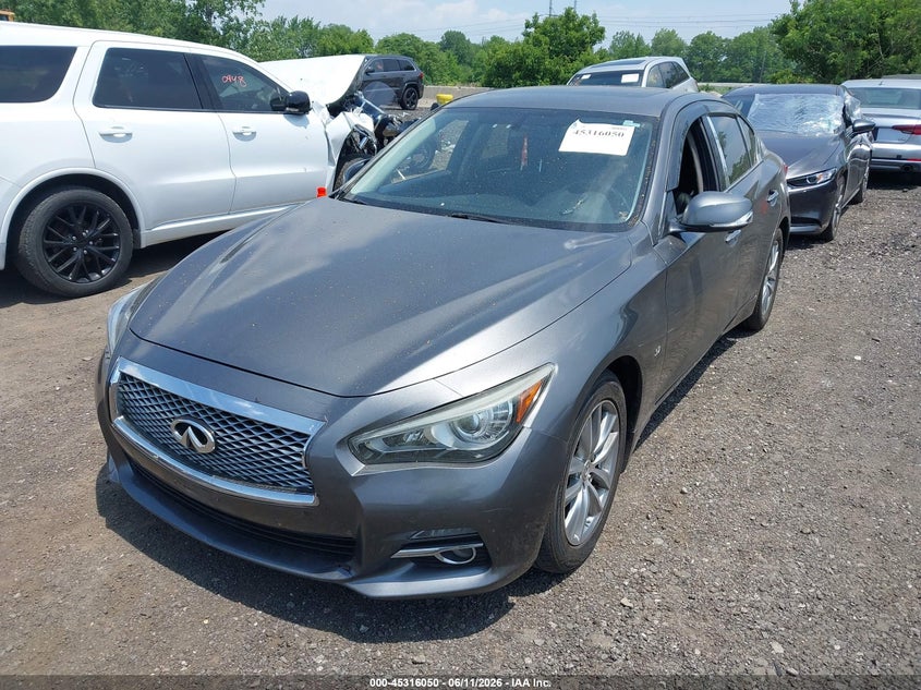 2015 Infiniti Q50 VIN JN1BV7AR7FM412663 IAAI salvage auction — FRONT END, Salvage Title, sold $75 on 2026-07-21 (photo 6)