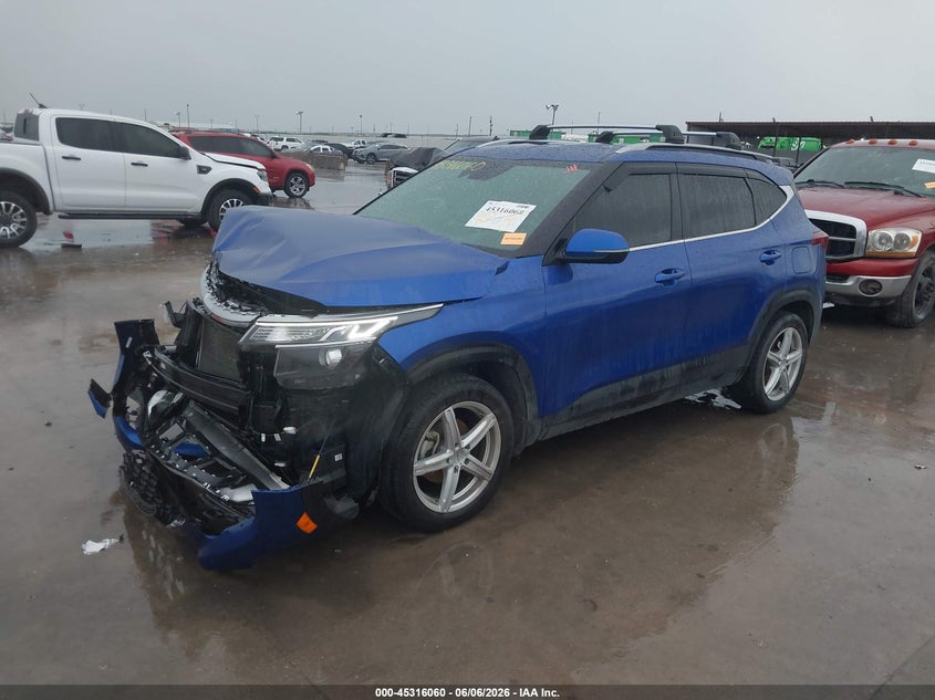 2021 Kia Seltos VIN KNDEU2AA9M7105694 IAAI salvage auction — FRONT END, Salvage Title, sold $2,250 on 2026-07-29 (photo 2)