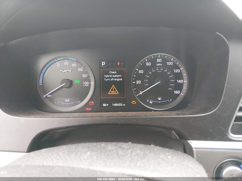 2017 Hyundai Sonata VIN KMHE24L31HA075658 IAAI salvage auction — NORMAL WEAR, Original (Texas), sold $975 on 2026-07-20 (photo 7)
