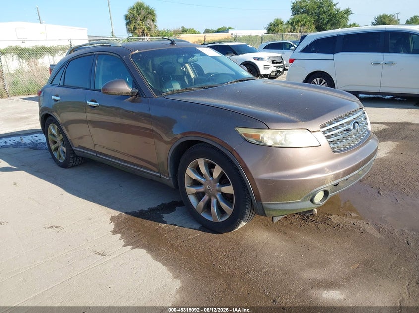 2004 Infiniti Fx45 VIN JNRBS08W84X400591 IAAI salvage auction — LEFT SIDE, Clear (Florida), sold $525 on 2026-07-08 (photo 1)