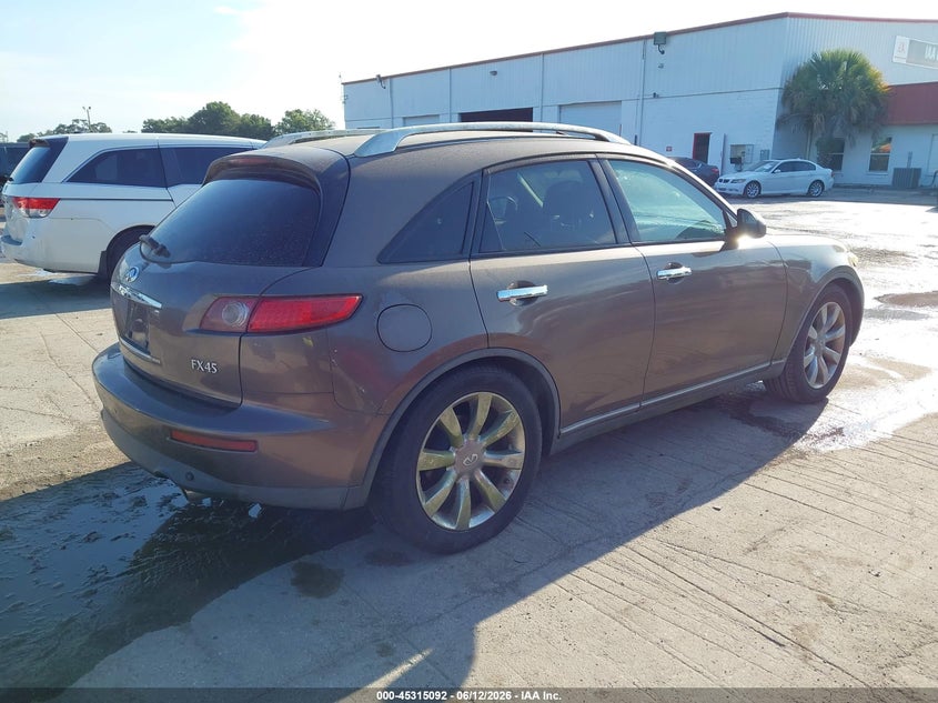 2004 Infiniti Fx45 VIN JNRBS08W84X400591 IAAI salvage auction — LEFT SIDE, Clear (Florida), sold $525 on 2026-07-08 (photo 4)