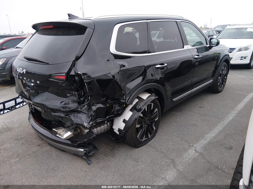 2025 Kia Telluride VIN 5XYP54GC0SG571234 IAAI salvage auction — RIGHT REAR, Salvage Title, sold $16,300 on 2026-07-13 (photo 4)