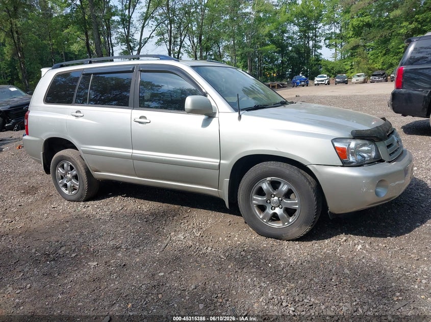 2007 Toyota Highlander VIN JTEHP21A170219010 IAAI salvage auction — LEFT SIDE, Clear (Virginia), sold $900 on 2026-07-14 (photo 1)