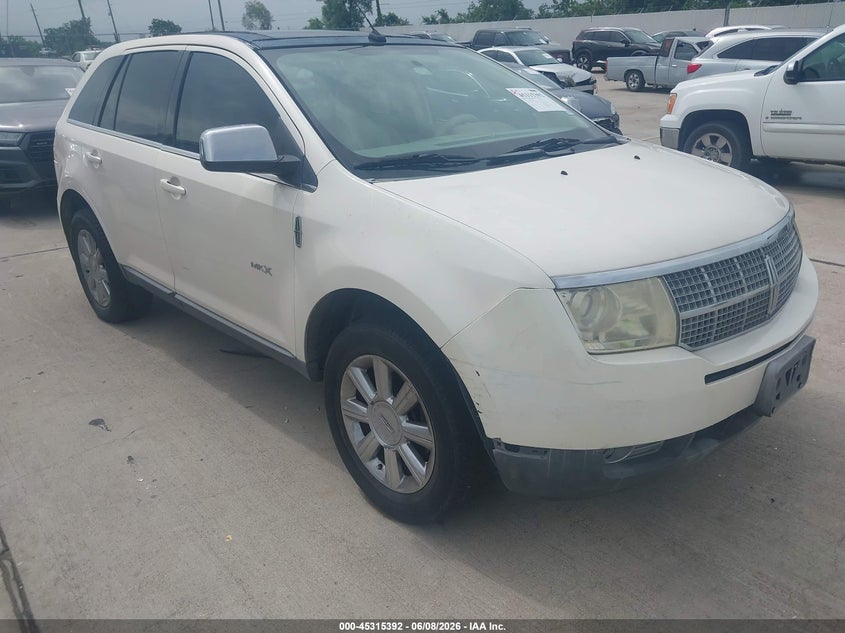 2007 Lincoln Mkx VIN 2LMDU68C27BJ08989 IAAI salvage auction — LEFT FRONT, Salvage (Texas), sold $800 on 2026-07-10 (photo 1)