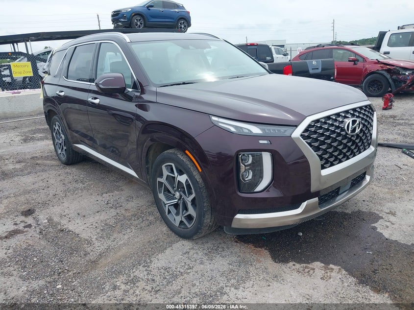 2022 Hyundai Palisade VIN KM8R74HEXNU454522 IAAI salvage auction — REAR END, Salvage Title, sold $8,500 on 2026-07-07 (photo 1)