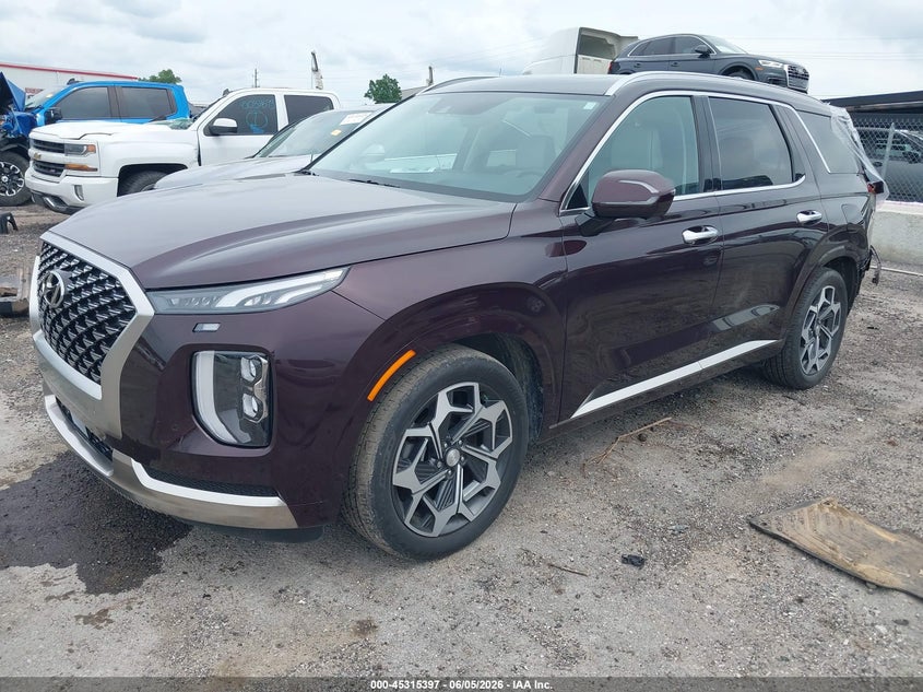 2022 Hyundai Palisade VIN KM8R74HEXNU454522 IAAI salvage auction — REAR END, Salvage Title, sold $8,500 on 2026-07-07 (photo 2)