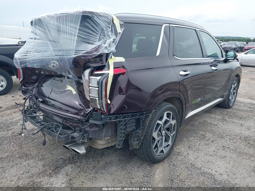 2022 Hyundai Palisade VIN KM8R74HEXNU454522 IAAI salvage auction — REAR END, Salvage Title, sold $8,500 on 2026-07-07 (photo 4)