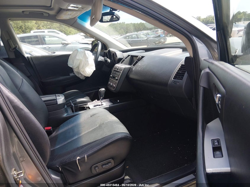 2007 Nissan Murano VIN JN8AZ08W57W626187 IAAI salvage auction — FRONT END, Salvage (South Carolina), sold $250 on 2026-07-14 (photo 5)