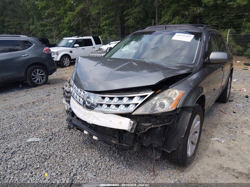 2007 Nissan Murano VIN JN8AZ08W57W626187 IAAI salvage auction — FRONT END, Salvage (South Carolina), sold $250 on 2026-07-14 (photo 6)