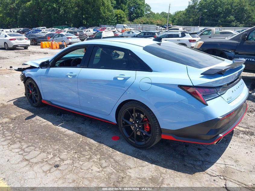 2025 Hyundai Elantra n VIN KMHLW4DKXSU032055 IAAI salvage auction — FRONT END, Salvage Title, sold $6,800 on 2026-07-29 (photo 3)