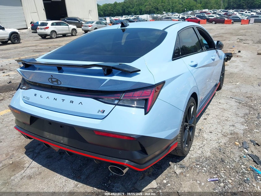 2025 Hyundai Elantra n VIN KMHLW4DKXSU032055 IAAI salvage auction — FRONT END, Salvage Title, sold $6,800 on 2026-07-29 (photo 4)