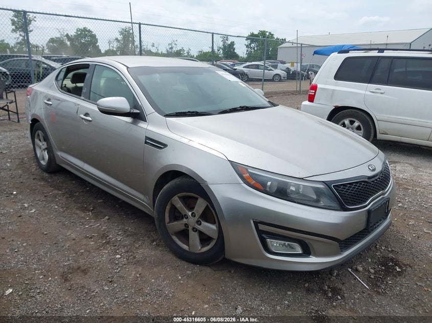 2014 Kia Optima VIN KNAGM4A75E5519350 IAAI salvage auction — NORMAL WEAR, Salvage Title, sold $350 on 2026-07-23 (photo 1)