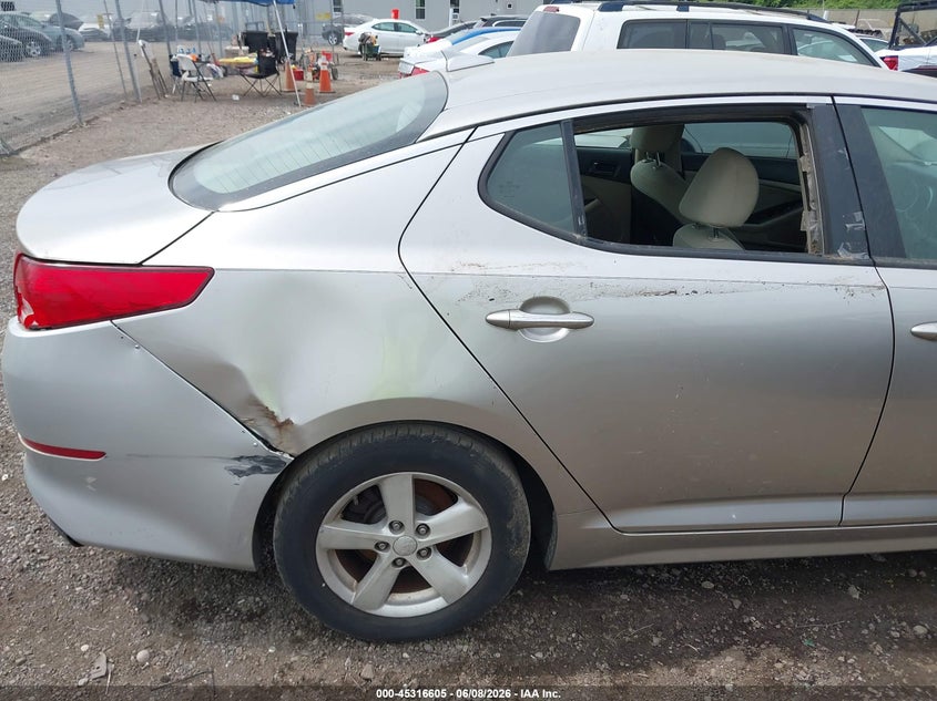 2014 Kia Optima VIN KNAGM4A75E5519350 IAAI salvage auction — NORMAL WEAR, Salvage Title, sold $350 on 2026-07-23 (photo 6)