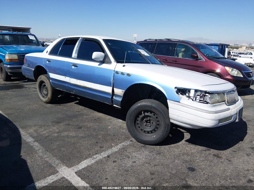 1993 Mercury Grand marquis VIN 2MELM75W5PX628377 IAAI salvage auction — NORMAL WEAR, Clear (Nevada), sold $25 on 2026-07-24 (photo 1)