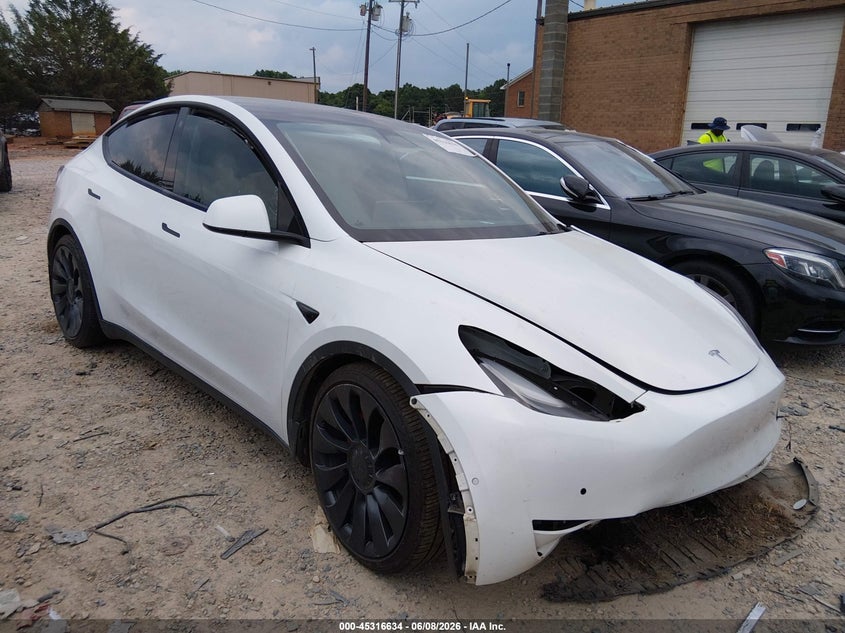 2022 Tesla Model y VIN 7SAYGDEF3NF362659 IAAI salvage auction — FRONT END, Salvage (North Carolina), sold $7,700 on 2026-07-30 (photo 1)