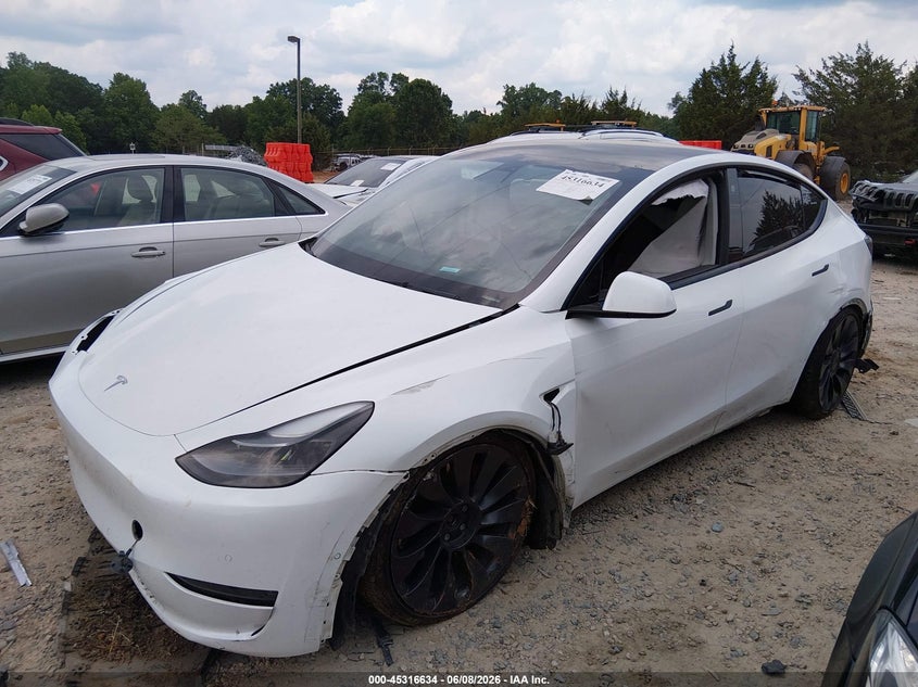 2022 Tesla Model y VIN 7SAYGDEF3NF362659 IAAI salvage auction — FRONT END, Salvage (North Carolina), sold $7,700 on 2026-07-30 (photo 2)