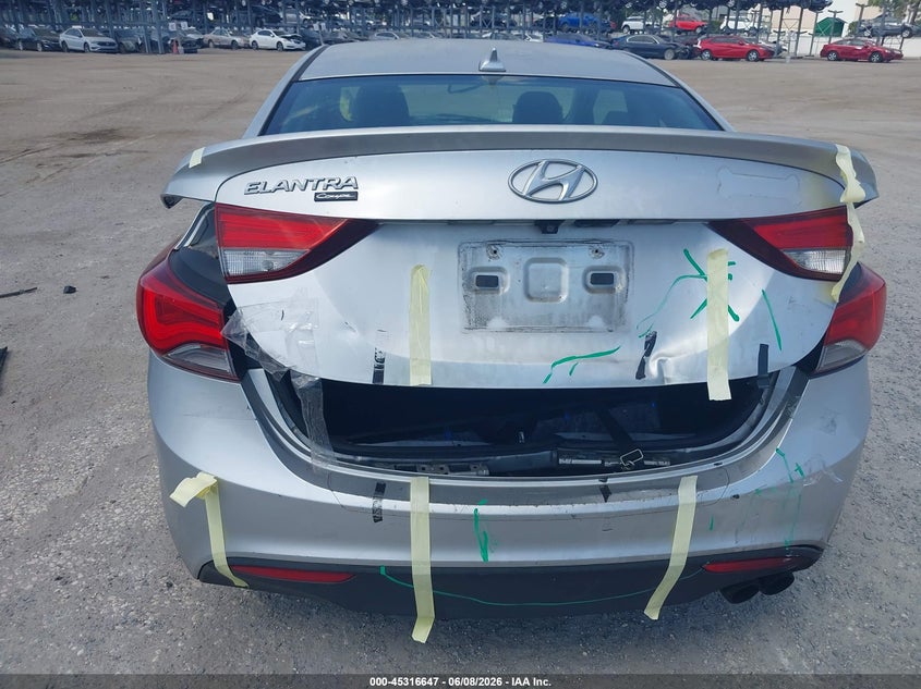 2014 Hyundai Elantra VIN KMHDH6AH6EU026356 IAAI salvage auction — REAR END, Rebuildable (Florida), sold $1,000 on 2026-07-28 (photo 6)