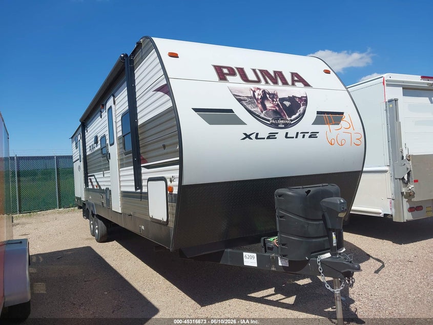 2020 Puma VIN 5ZT2PUWBXL4006209 IAAI salvage auction — HAIL, Regular (South Dakota), sold $4,050 on 2026-07-22 (photo 1)