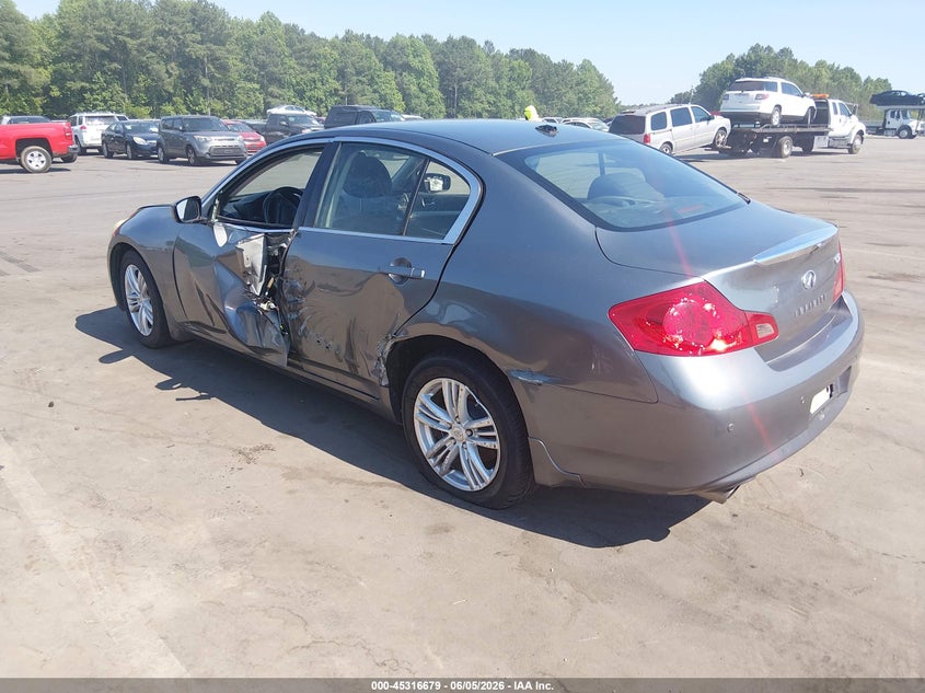 2010 Infiniti G37 VIN JN1CV6ARXAM458415 IAAI salvage auction — SIDE, Salvage (North Carolina), sold $425 on 2026-07-09 (photo 3)