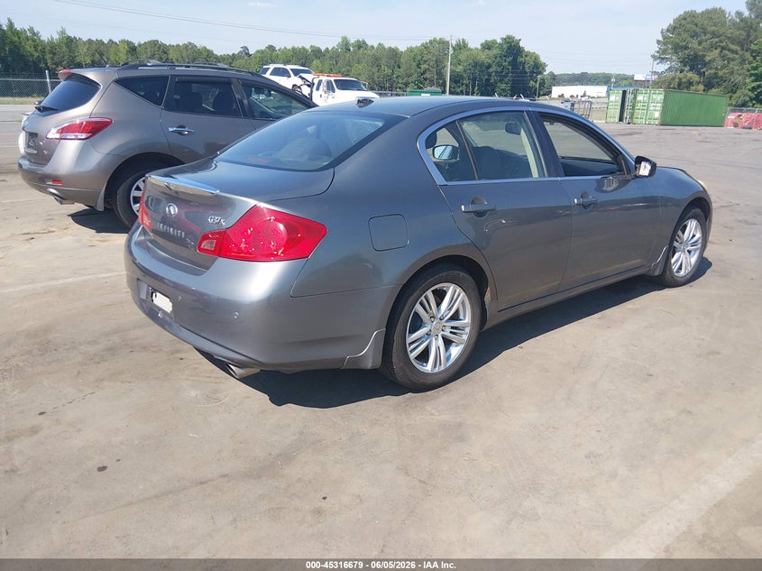 2010 Infiniti G37 VIN JN1CV6ARXAM458415 IAAI salvage auction — SIDE, Salvage (North Carolina), sold $425 on 2026-07-09 (photo 4)