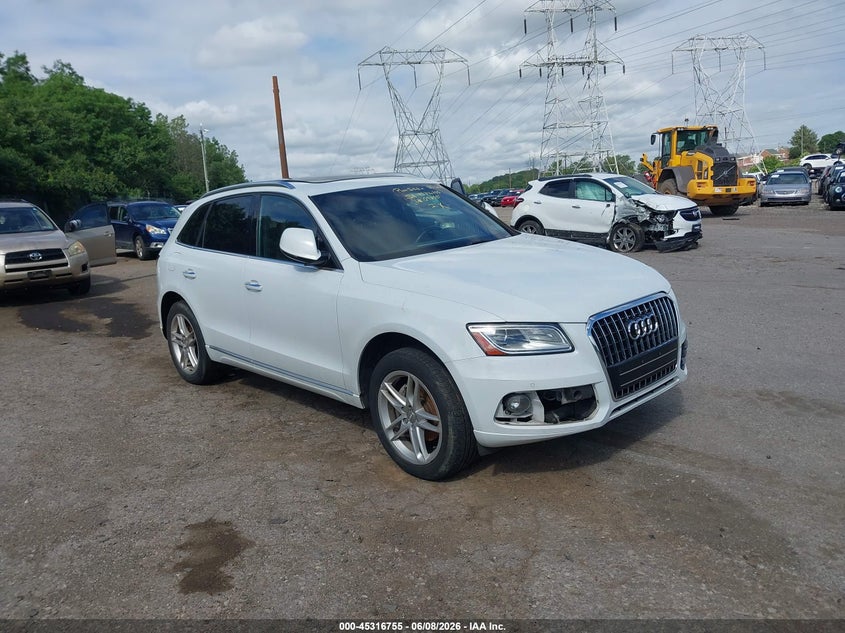 2016 Audi Q5 VIN WA1L2AFP3GA093581 IAAI salvage auction — NORMAL WEAR, Clear (Pennsylvania), sold $1,050 on 2026-07-17 (photo 1)