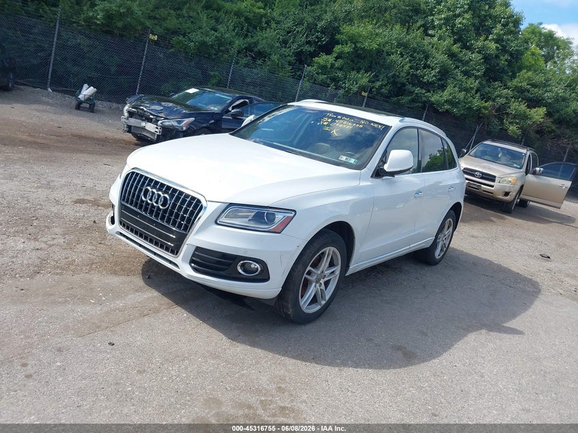 2016 Audi Q5 VIN WA1L2AFP3GA093581 IAAI salvage auction — NORMAL WEAR, Clear (Pennsylvania), sold $1,050 on 2026-07-17 (photo 2)