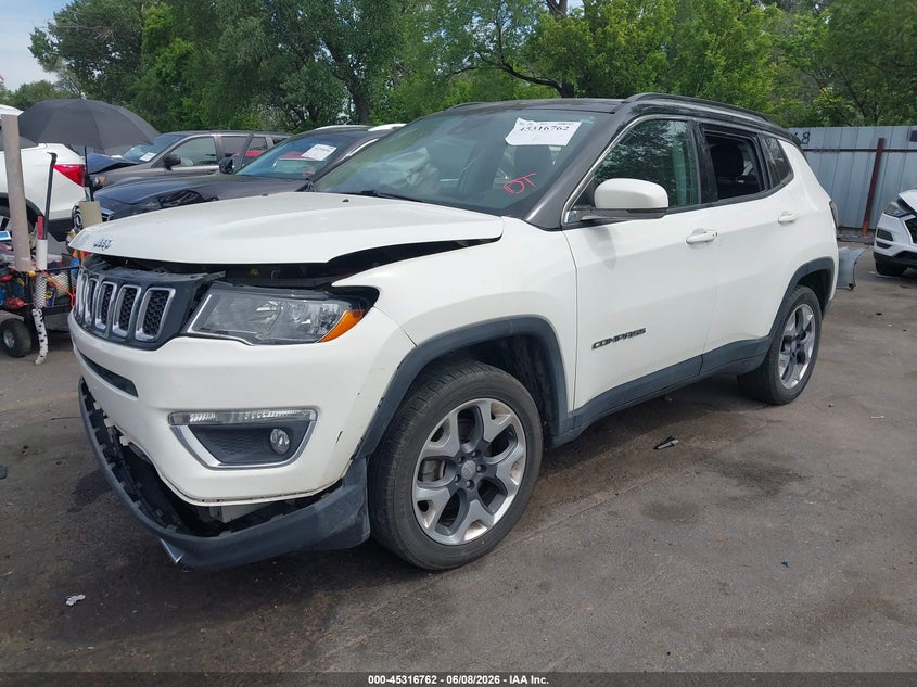 2019 Jeep Compass VIN 3C4NJDCB1KT733624 IAAI salvage auction — FRONT END, Salvage Title, sold $2,200 on 2026-08-01 (photo 2)