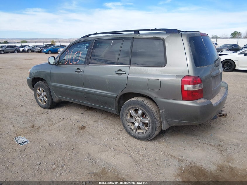 2007 Toyota Highlander VIN JTEEP21A170214179 IAAI salvage auction — NORMAL WEAR, Salvage (Colorado), sold $150 on 2026-07-08 (photo 3)