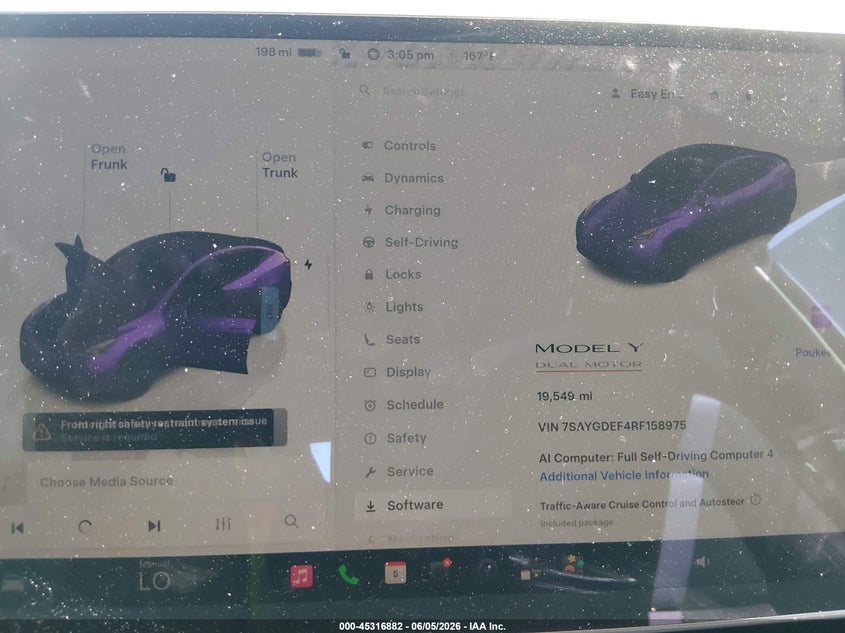2024 Tesla Model y VIN 7SAYGDEF4RF158975 IAAI salvage auction — FRONT END, Salvage (Nevada), sold $3,150 on 2026-07-30 (photo 7)