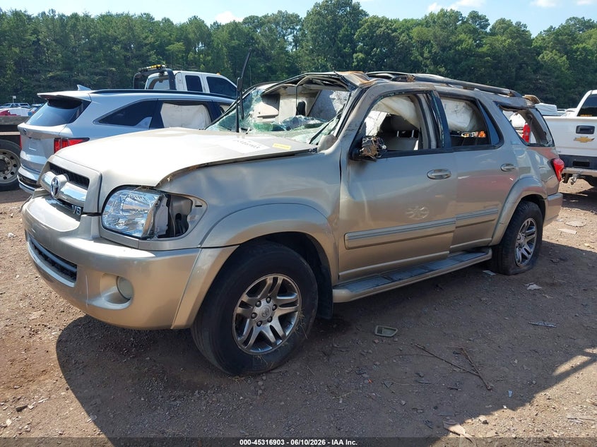 2006 Toyota Sequoia VIN 5TDZT38A26S269426 IAAI salvage auction — FRONT & REAR, Salvage (Alabama), sold $700 on 2026-07-13 (photo 2)