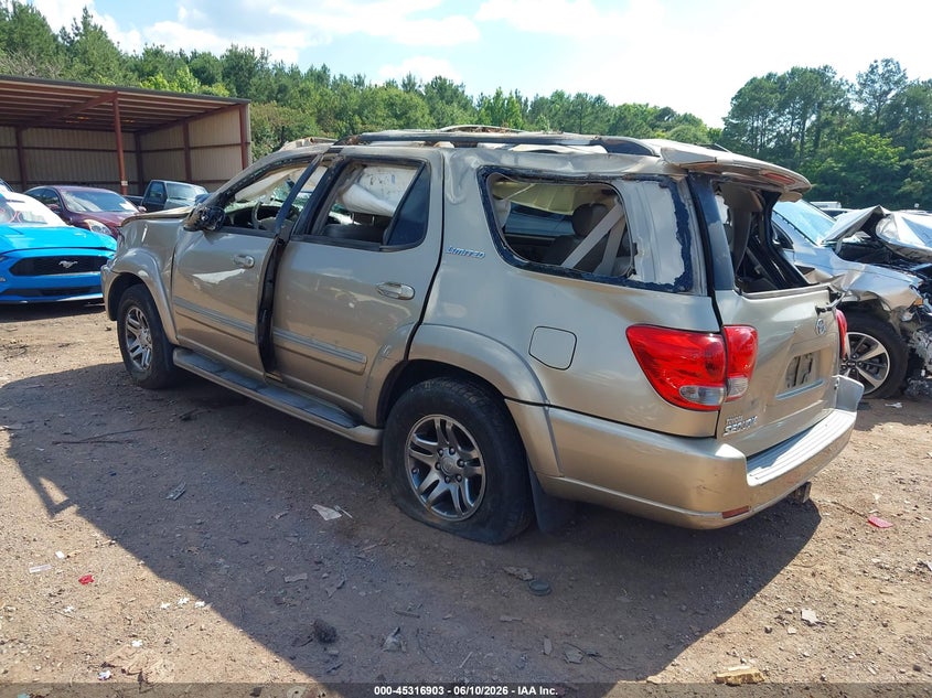 2006 Toyota Sequoia VIN 5TDZT38A26S269426 IAAI salvage auction — FRONT & REAR, Salvage (Alabama), sold $700 on 2026-07-13 (photo 3)
