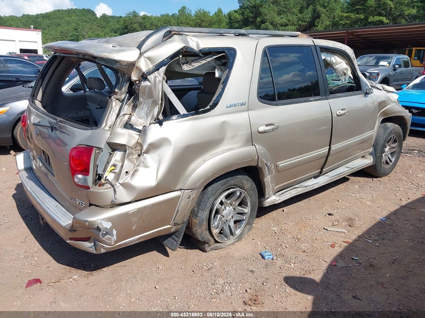 2006 Toyota Sequoia VIN 5TDZT38A26S269426 IAAI salvage auction — FRONT & REAR, Salvage (Alabama), sold $700 on 2026-07-13 (photo 4)