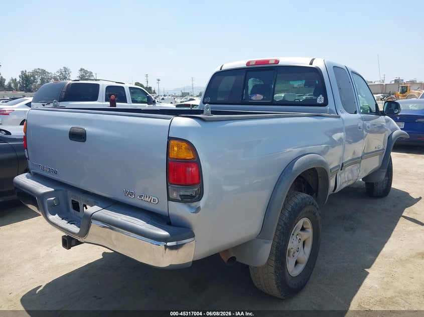 2000 Toyota Tundra VIN 5TBBT4419YS022591 IAAI salvage auction — RIGHT SIDE, Salvage (California), sold $2,350 on 2026-07-22 (photo 4)