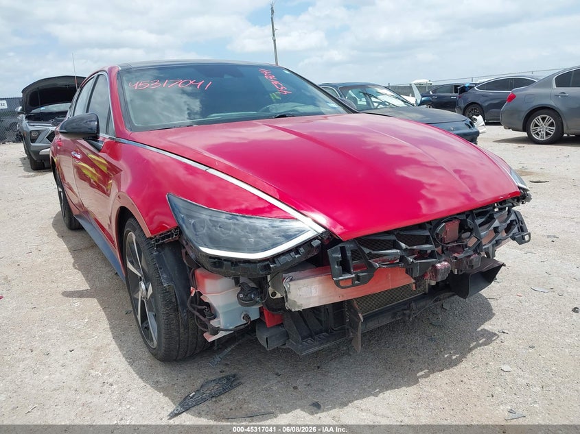 2021 Hyundai Sonata VIN 5NPEJ4J23MH082681 IAAI salvage auction — FRONT END, Salvage Title, sold $4,550 on 2026-07-28 (photo 1)