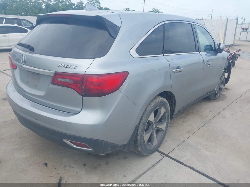 2016 Acura Mdx VIN 5FRYD3H23GB019442 IAAI salvage auction — RIGHT FRONT, Salvage Title, sold $1,600 on 2026-09-04 (photo 4)