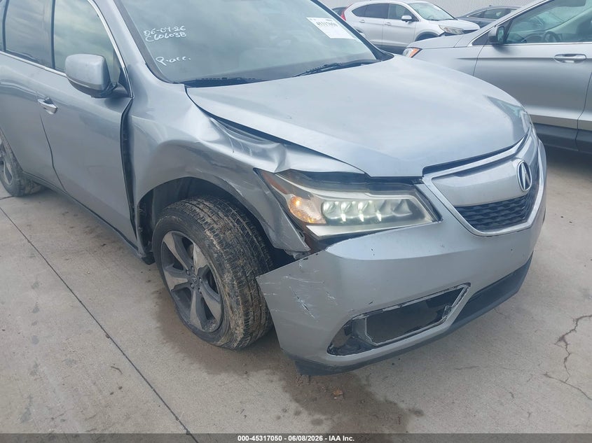 2016 Acura Mdx VIN 5FRYD3H23GB019442 IAAI salvage auction — RIGHT FRONT, Salvage Title, sold $1,600 on 2026-09-04 (photo 6)
