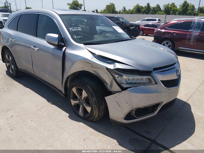 2016 Acura Mdx VIN 5FRYD3H23GB019442 IAAI salvage auction — Unknown, Salvage Title, sold $2,200 on 2026-09-12 (photo 1)