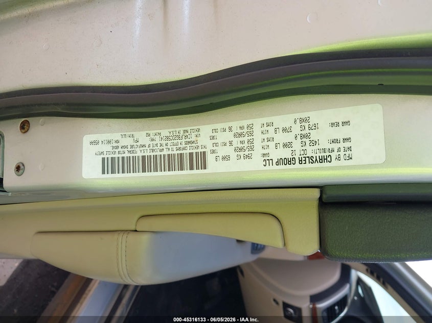 2013 Jeep Grand cherokee VIN 1C4RJFBG2DC582141 IAAI salvage auction — LEFT SIDE, Salvage (Ohio), sold $950 on 2026-08-01 (photo 9)