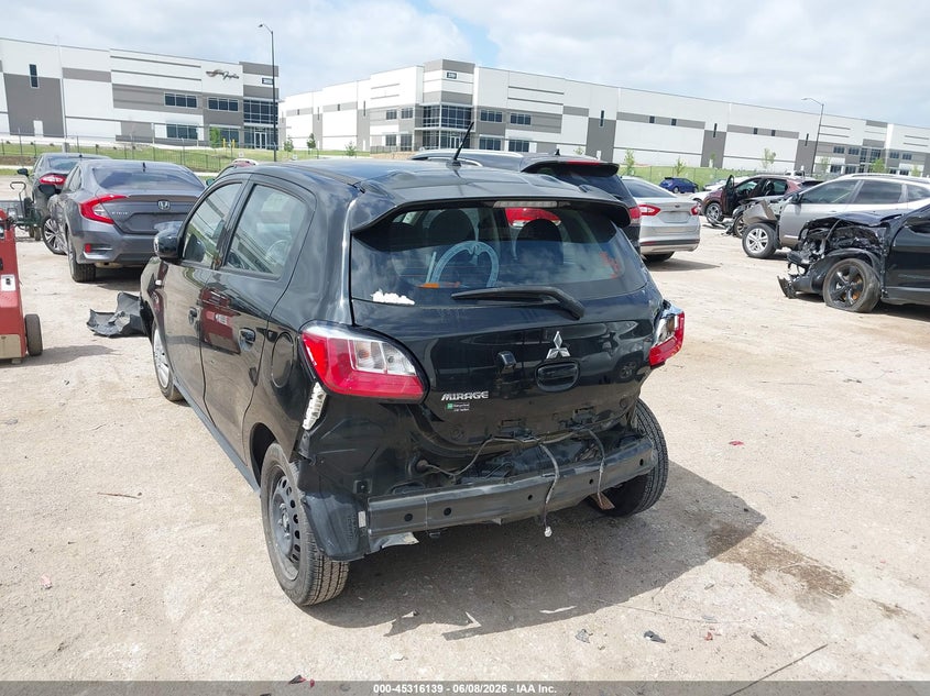2021 Mitsubishi Mirage VIN ML32AUHJ0MH007566 IAAI salvage auction — FRONT END, Salvage (Texas), sold $1,350 on 2026-07-28 (photo 3)